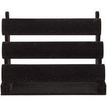 3-Tier Jewellery Display Stand with Removable Bars for Bracelets, Anklets, Watches, Bangles, Black Velvet, 30.5 x 23 x 18 cm