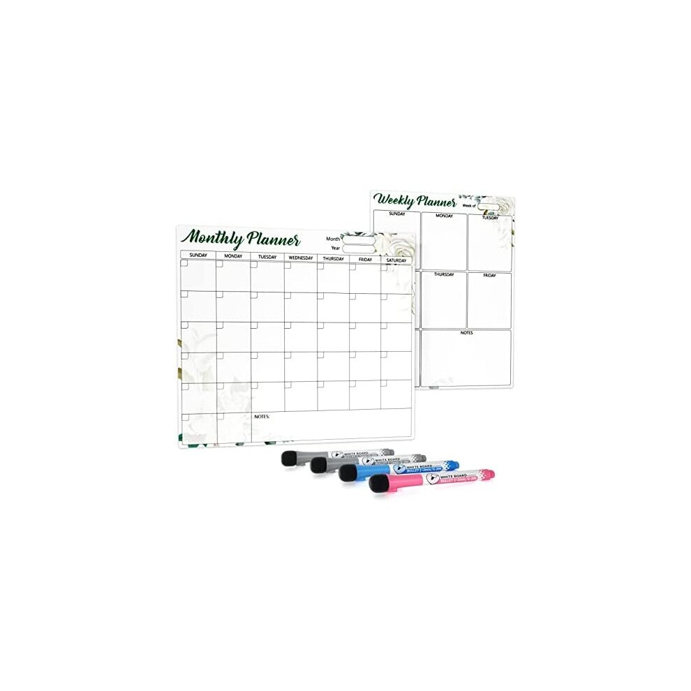 Photos - Other Office Equipment Whiteboard Calendar Self-adhesive Weekly Monthly Planner for Fridge Wall any Smooth Surface, Reusable & Remove without Resid