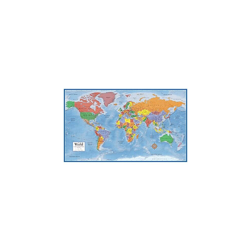 Swiftmaps 92cm X 61cm Laminated World Premier Wall Map Mural Poster A1 ...