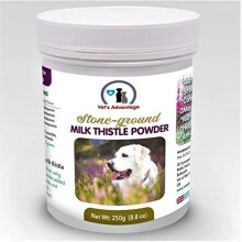 Vet's Advantage 100% Pure Stone-ground Milk Thistle Powder for Dogs - for Optimal Liver Health & Detoxification