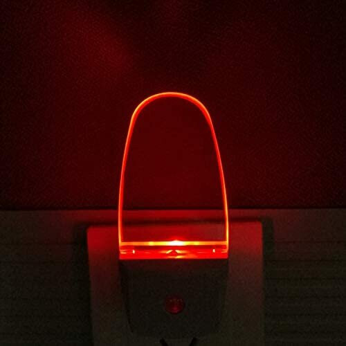 2 Pack LED Night Light, Dusk to Dawn Light Sensor, UK Plug in, Auto On Off Nightlight (Red)