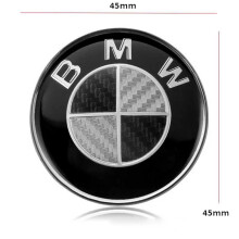 (3#) 45mm Badge Emblem Steering Wheel Airbag Sticker Logo For BMW Car Carbon Black/Blue/Red