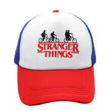 (2# Red) Stranger Things Dustinr Hat Baseball Cap Adjustable Mesh Kids Novelty Gift Unisex Sports Cap for Halloween Cosplay Golf Outdoor