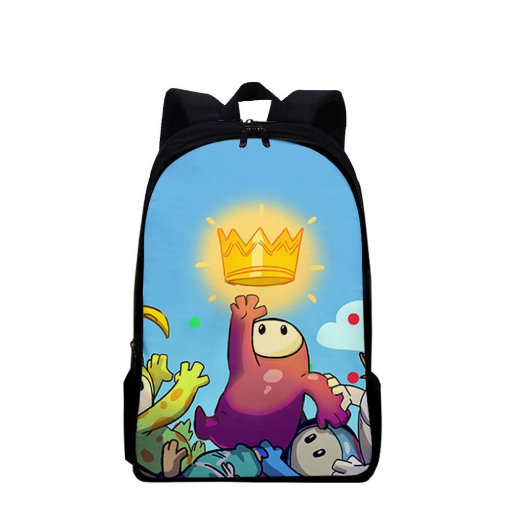 (F) Fall Guys 3DFashion Backpack Schoolbag For Primary And Secondary School Students