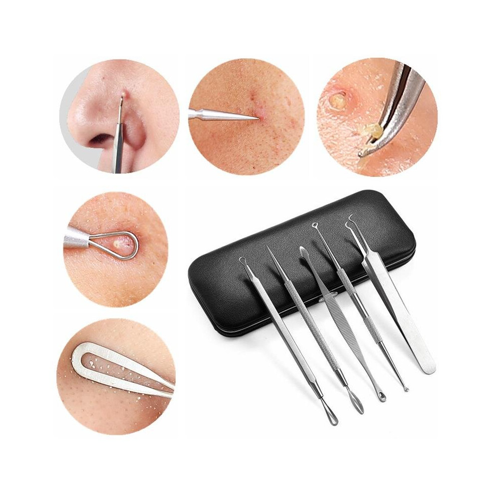 Blackhead Remover Kit Pimple Extractor Tool Acne Set With Mirror