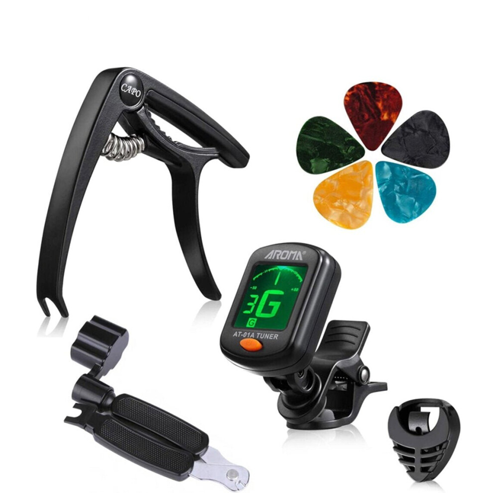 (B) 9/50PCS Guitar Accessories Kit Including Guitar Picks,Capo,Acoustic Guitar Strings,3 in 1String Winder-image-OPC-P9R9M7Q-NEW