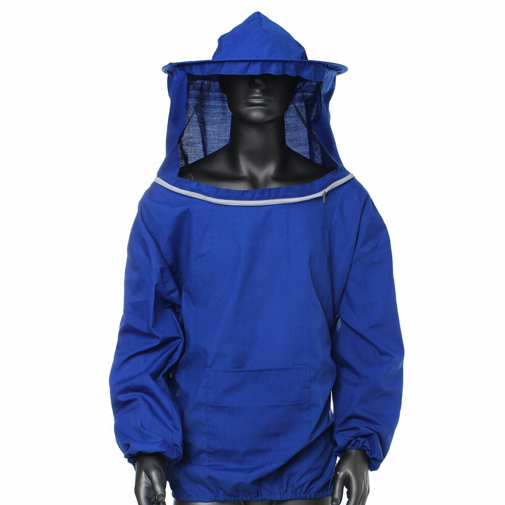 (Blue) Jacket Veil Smock Equipment Supplies Bee Keeping Hat Sleeve Suit