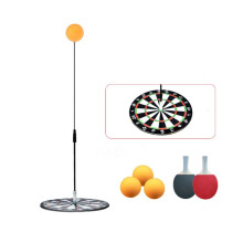 (A) Elastic Flexible Shaft Table Tennis Training Device Single Player Practice Metal Stainless Steel Base Indoor Toys