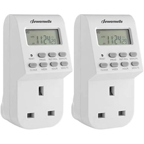 DEWENWILS Digital Lamp Timer Socket Plug, 20 ON/Off Weekly Settings Electrical Plug in Light Timer Switch for Christmas Light,Coffee Machine,Home