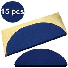 (Blue) Semi Circle 15 Piece Stair Treads Staircase Mat