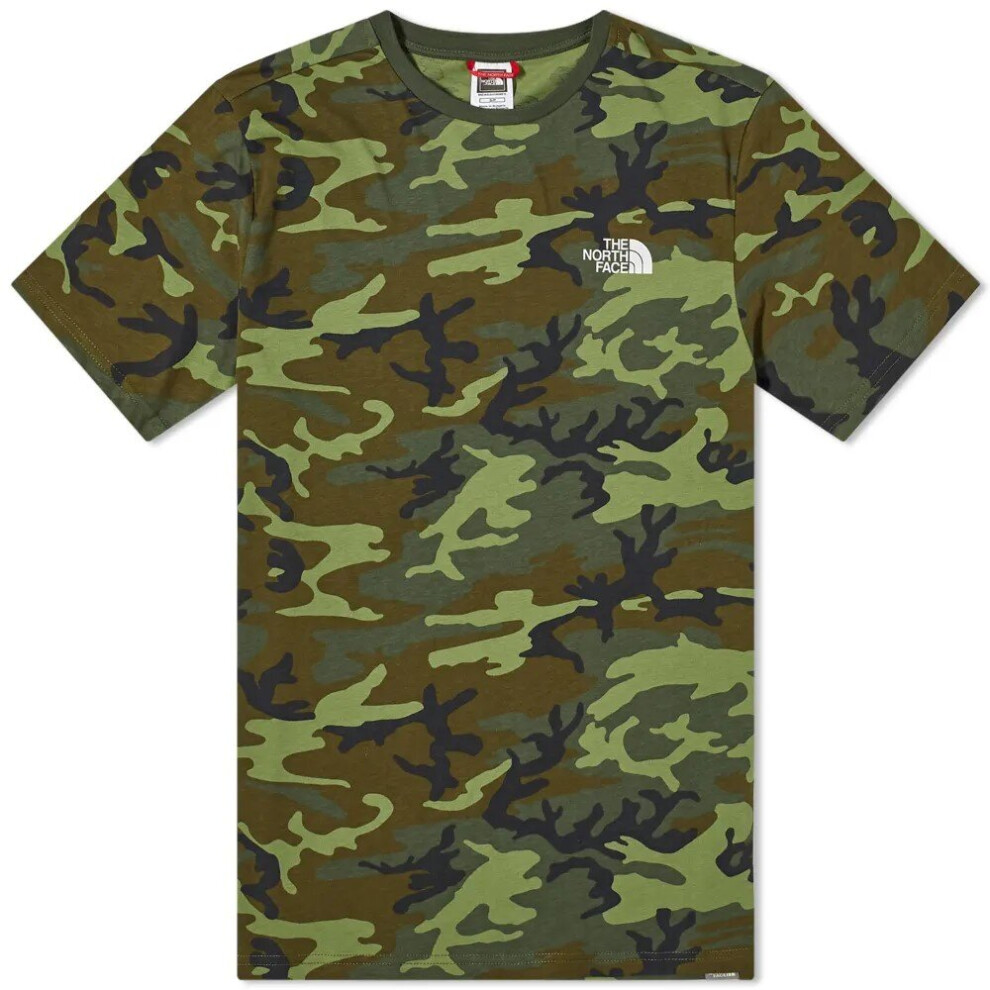 (TNF Simple Dome Camo T Shirt S) The North Face Mens TNF Short Sleeve Tee Cotton T Shirt Crew Neck Top