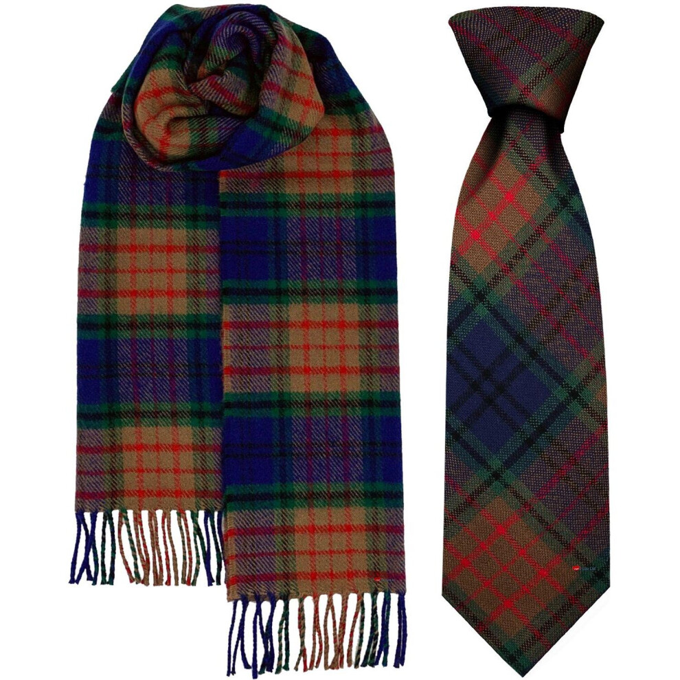 Mens Tie & Scarf Gift Set Irish County Longford Tartan Plaid