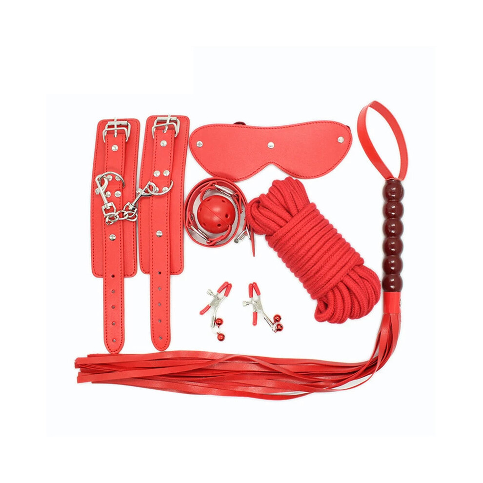 BuzzPinky 6 Piece Red Bondage Set