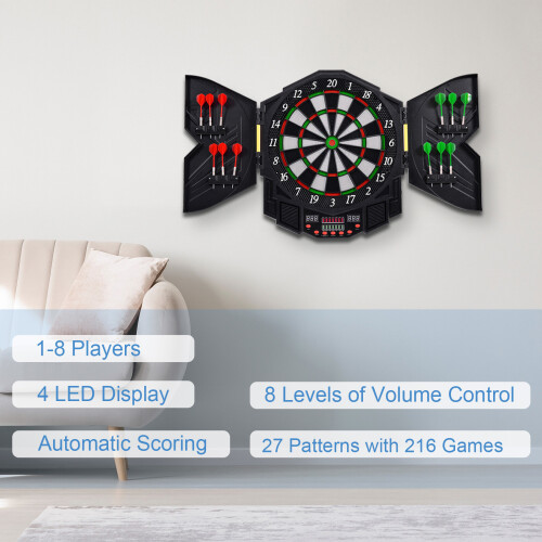 Costway Professional Electronic Dart Board Set Dartboard w/ Cabinet 1