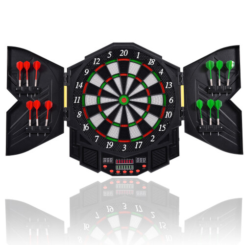 Costway Professional Electronic Dart Board Set Dartboard w/ Cabinet