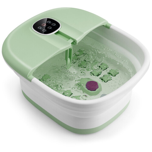 Costway Folding Foot Bath Massage w/Heat Foot Spa Basin w/Remote Control