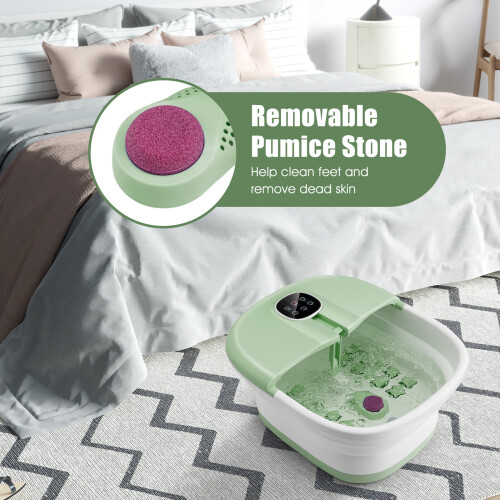Costway Folding Foot Bath Massage w/Heat Foot Spa Basin w/Remote Control 2