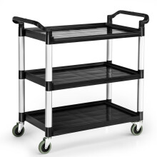 Heavy Duty 3-Tier Service Cart Utility Cart w/ Humanized Handles