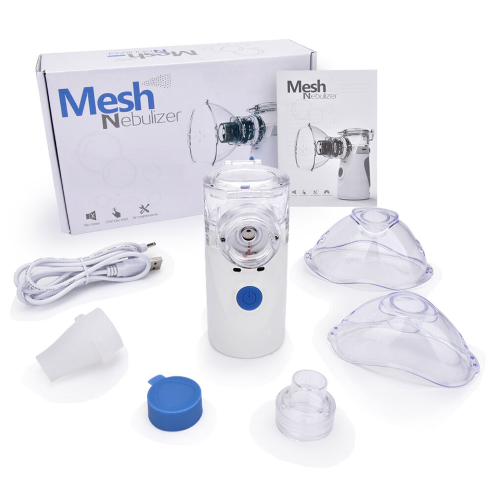 (Blue White) Portable Nebulizer Handheld Inhaler Respirator