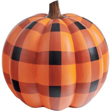 (Plaid) Yard Pumpkins Inflatable Decorated Halloween Inflatables Pumpkin Decorations with LED Light Blow Up Halloween Pumpkin Ornaments Holiday Ornaments
