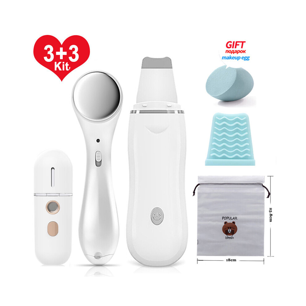 Gacloz (Set A) Ultrasonic Scrubber Massager Blackhead Remover Set