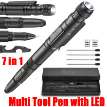 7 in 1 Tactical Pen Emergency Self Defense Pen LED Tool Survival Kit