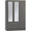 Nevada 3 Door 2 Drawer Mirrored Wardrobe 3D Effect Grey 5