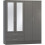 Nevada 4 Door 2 Drawer Mirrored Wardrobe 3D Effect Grey 4