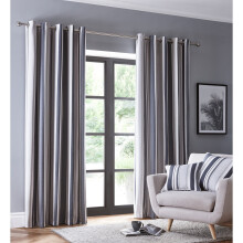 (Charcoal, 66 x 54) Avenue Charcoal Eyelet Curtains 66 x 54