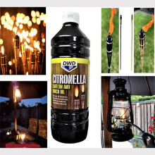 Lamp Oil Lantern Torch Citronella 1L Bottle Tiki Outdoor Keeps Bugs Away