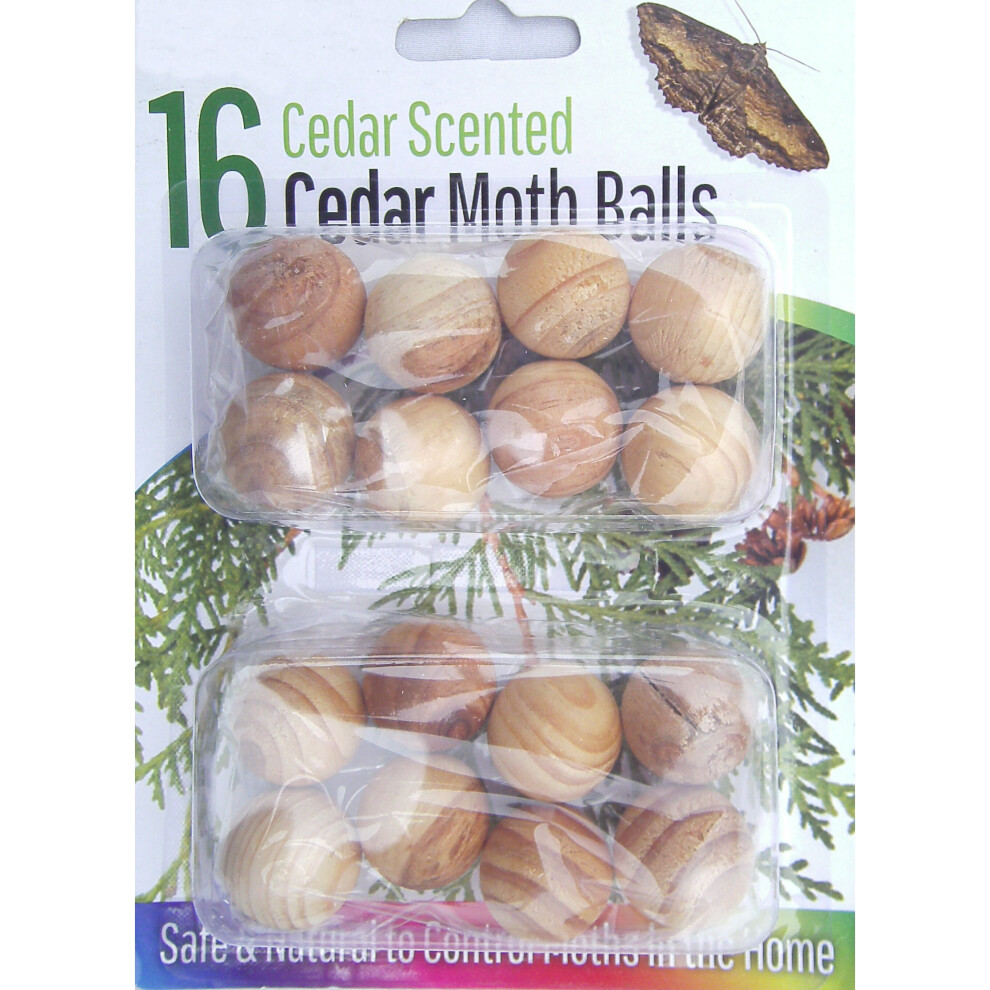 Rysons (Cedar) 16Pc Cedar Wood Moth Balls Natural Repellent Musty