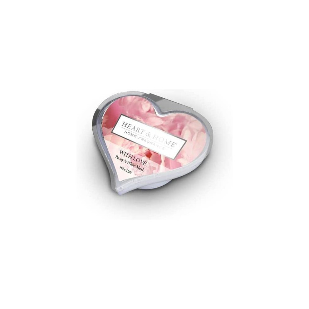 Heart & Home Wax Melt - With Love ( Peony & Musk) Pink/White 26G
