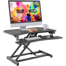 Duronic DM05D22 Electric Sit-Stand Workstation, 85x51cm Desk Platform, Height Adjustable Desktop 15-50cm, Ergonomic Desktop Table Converter (black)