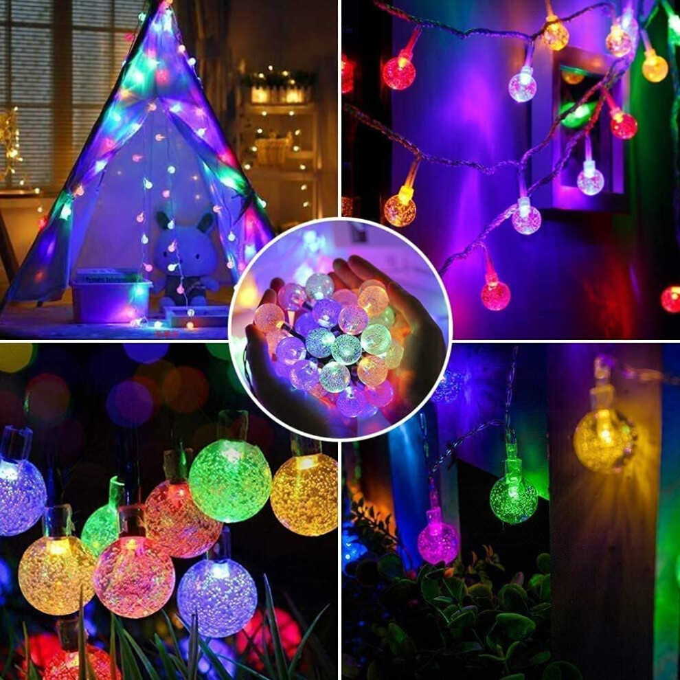 (Multicoloured Pearlescent, No) 100 LED Globe String Fairy Lights Battery / USB Waterproof Indoor Outdoor Garden-image-OPC-P9RBG7H-NEW