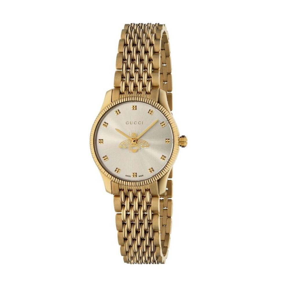 Watch Gucci G-Timeless YA1265021 29 mm Gold Ip steel Silver Dial Bee