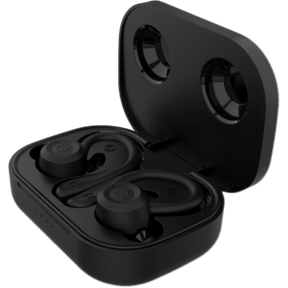 (Black) Wireless Bluetooth Earphone Hanging Ear Headset Waterproof Sweatproof Earbuds Black
