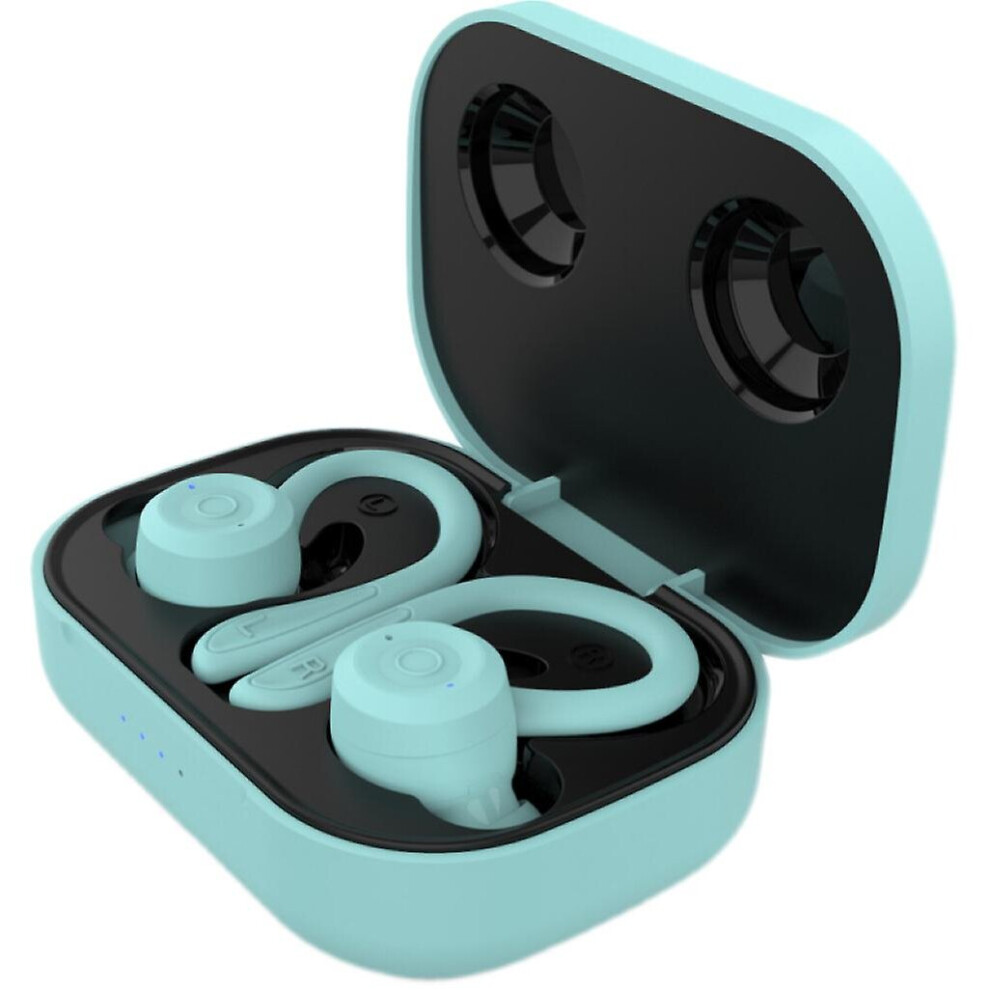 (Blue) Wireless Tooth Earphone Hanging Ear Headset Waterproof Sweatproof Earbuds Blue