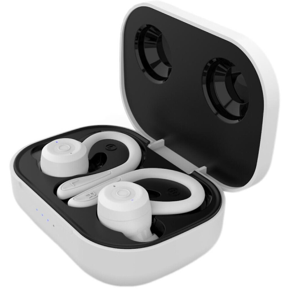 (White) Wireless Bluetooth Earphone Hanging Ear Headset Waterproof Sweatproof Earbuds White