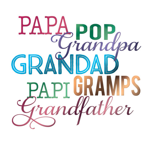 Grandfather Father's Day Square Script Greeting Card Foiled Greetings Cards
