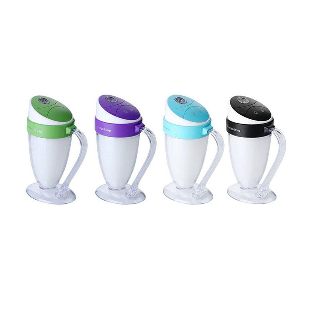 (Purple) Luminous Cup Humidifier Drop Ultrasonic Cool Mist Humidifier Ultrasonic Cool Travel Humidifier