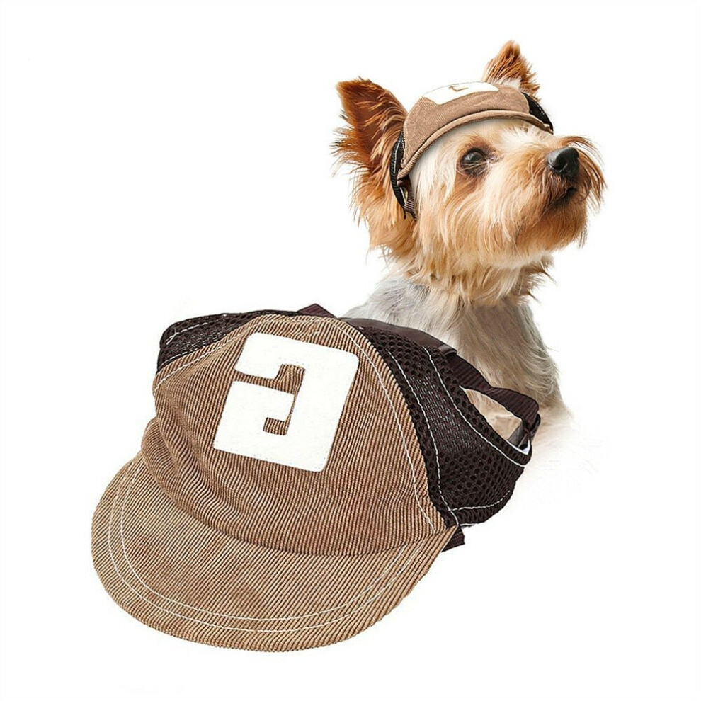 (S) Adjustable Dog Sun Hat Outdoor Travel Baseball Hat Sun Protective Dog Hat Summer Pet Hat