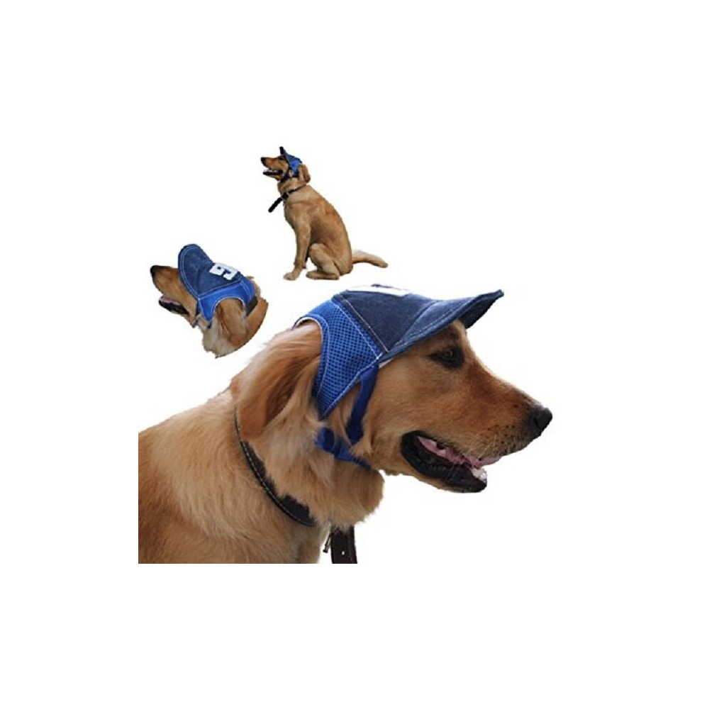 (Coffee, M) Adjustable Pet Hat Outdoor Travel Baseball Hat Sun Protective Dog Hat Summer Pet Hat