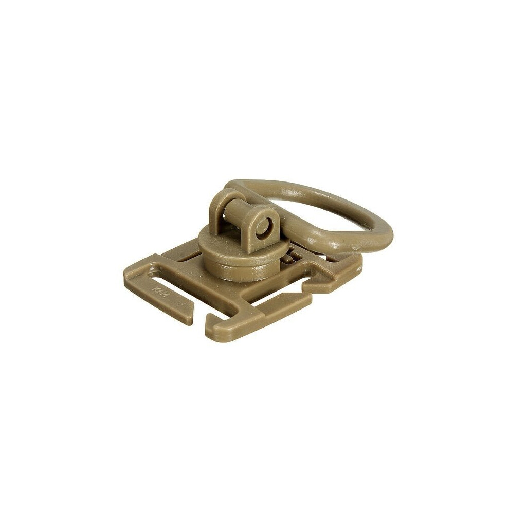 (Tan) Tactical 360 Degree Rotation D Ring Buckle For Vest Backpack