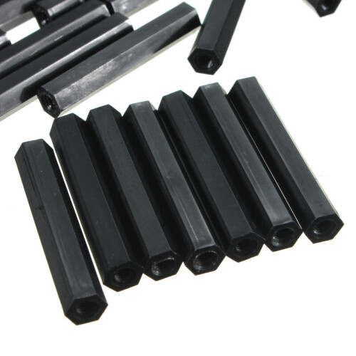(25mm) 50Pcs M2 Nylon Hex Hexagonal Female Thread PCB Standoff Spacers 10/15/20/25mm 2