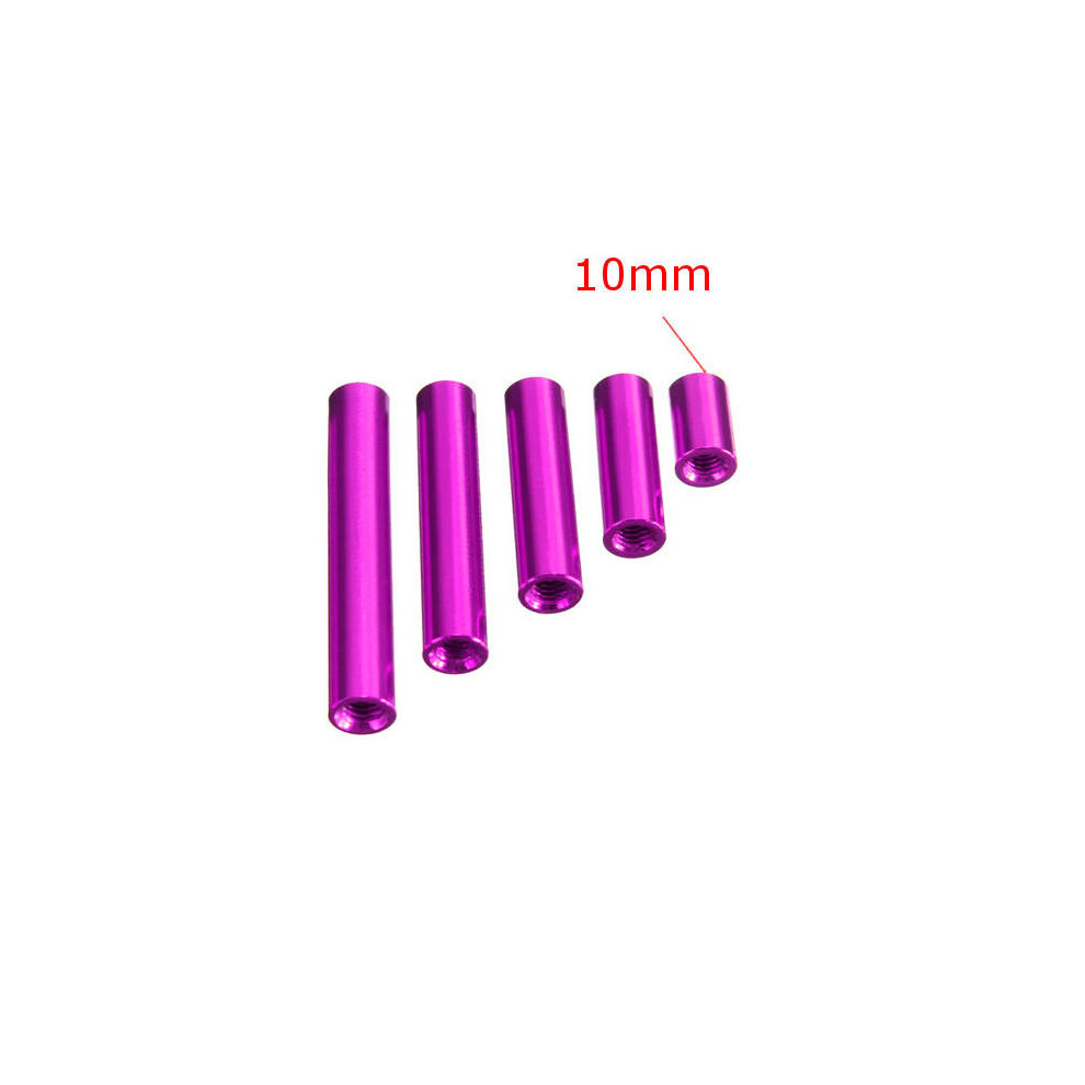 (10mm) M3 Aluminum Alloy Standoff Studs 10-35mm Purple Round PCB Board Standoffs 10pcs