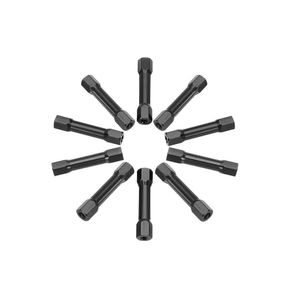 10Pcs M3 25Mm Hex Standoff Hexagon Studs Aluminum Alloy Multicolor For Pcb, Black 3654659456946