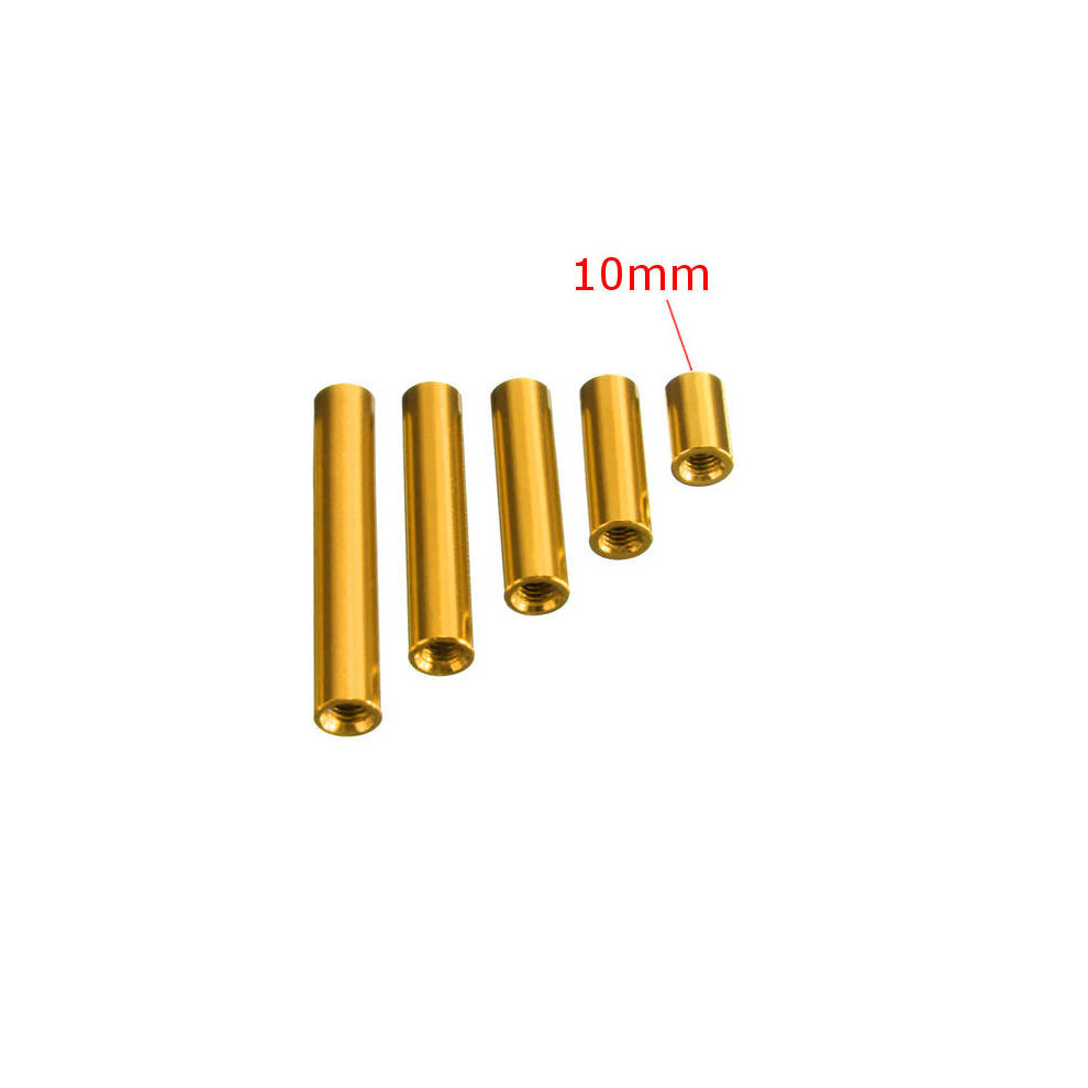 (10mm) M3 Aluminum Alloy Standoff Studs 10-35mm Gold Round PCB Board Spacers Standoffs 10pcs