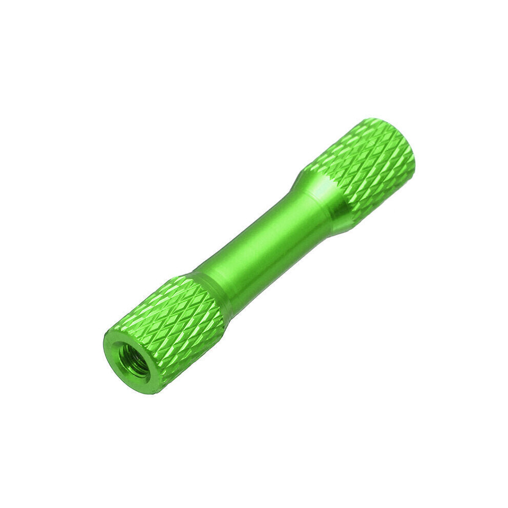 (Green) 10Pcs M3 30mm Knurled Standoff Aluminum Alloy Multicolor