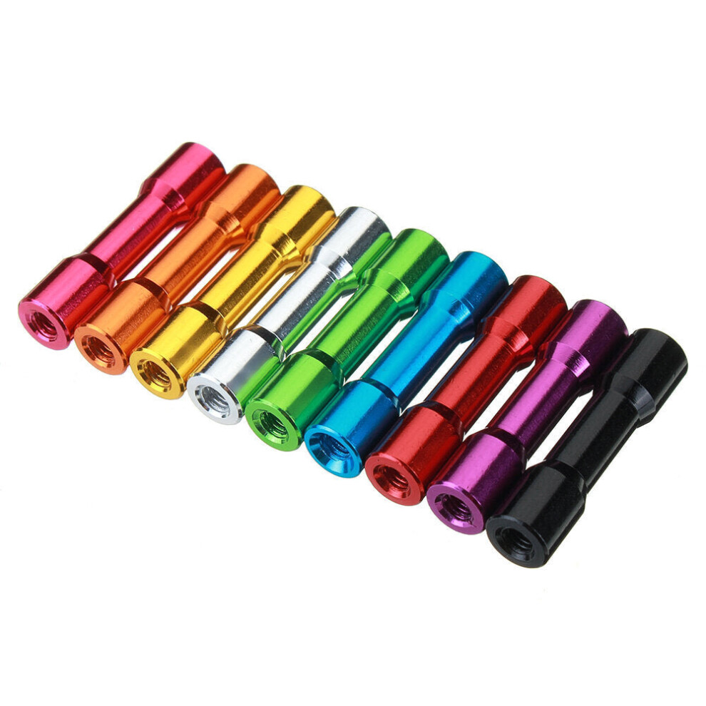 (Sky Blue) M3AS14 10Pcs M3 30mm Aluminum Alloy Standoff Spacer Round Column MultiColor Smooth Surface