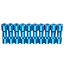 (Light Blue) M3AS11 10Pcs M3 20mm Aluminum Alloy Standoff Spacer Round Column MultiColor Smooth Surface